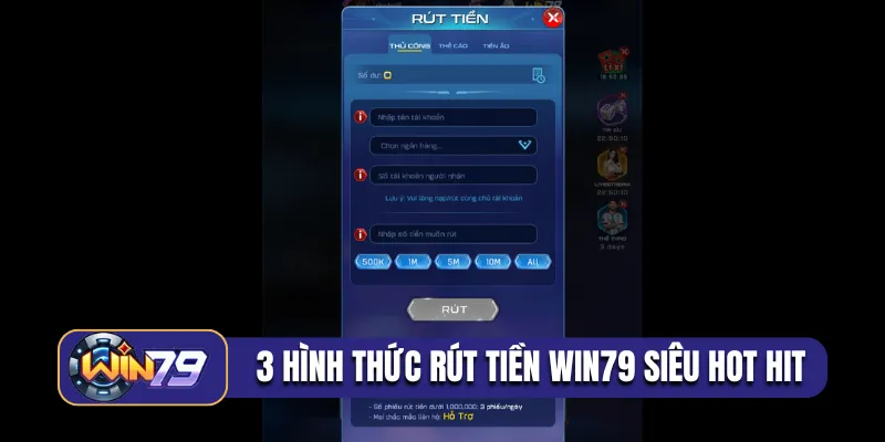 3 hình thức rút tiền Win79 siêu hot hit